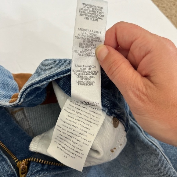 Good American Icon Mixed Media Denim and Faux Suede Jeans Size 2 / 26 - Picture 6 of 10